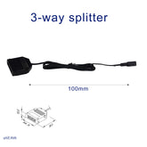 Splitter für AIBOO-Schrankleuchten, schwarze Kabel.